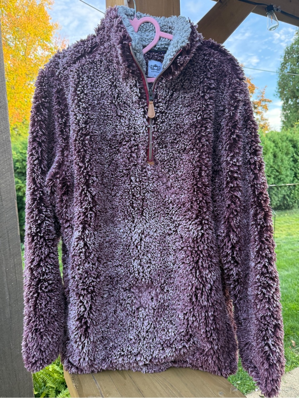 Katydid Plush Quarter-Zip Turtleneck Sweater - Mauve
